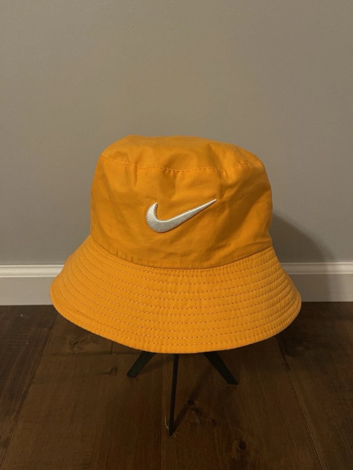 Nike Orange Black Swoosh Logo Reversible Bucket Hat Cap - Adult One Size