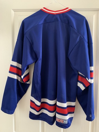 Maillot Vintage New York Rangers CCM Maska - Taille M, Blanc, Officiel NHL - Homme, Occasion, Fabrication États-Unis