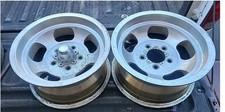 Pair 14x7 Shelby Cal 500 Aluminum Mag Slot Wheels 5 X 4.75 Chevy Buick Pontiac