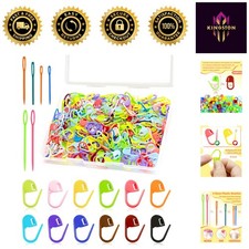 Durable 306pc Colorful Stitch Marker Set with Blunt Needles for Every Knitter