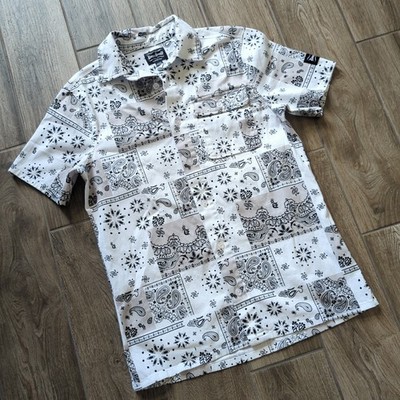 Snoop Dogg Supply Bandana Patch Block Button Down Short Sleeve Shirt
