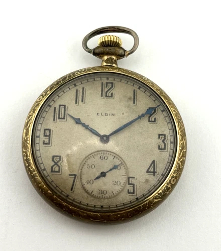 Elgin Antique 14K GF Mechanical Pocket Watch 7J  12s  27027748  NON-WORKING
