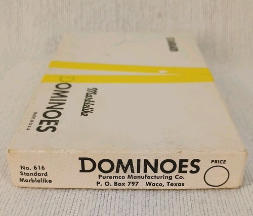Vintage Set Of Puremco No. 616 Standard Marblelike Dominoes Made In USA - Picture 4 of 7