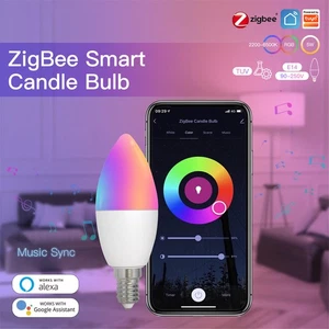 E14 WiFi Smart LED Light Bulb 5W RGB Color Lamp for Alexa Google Tuya