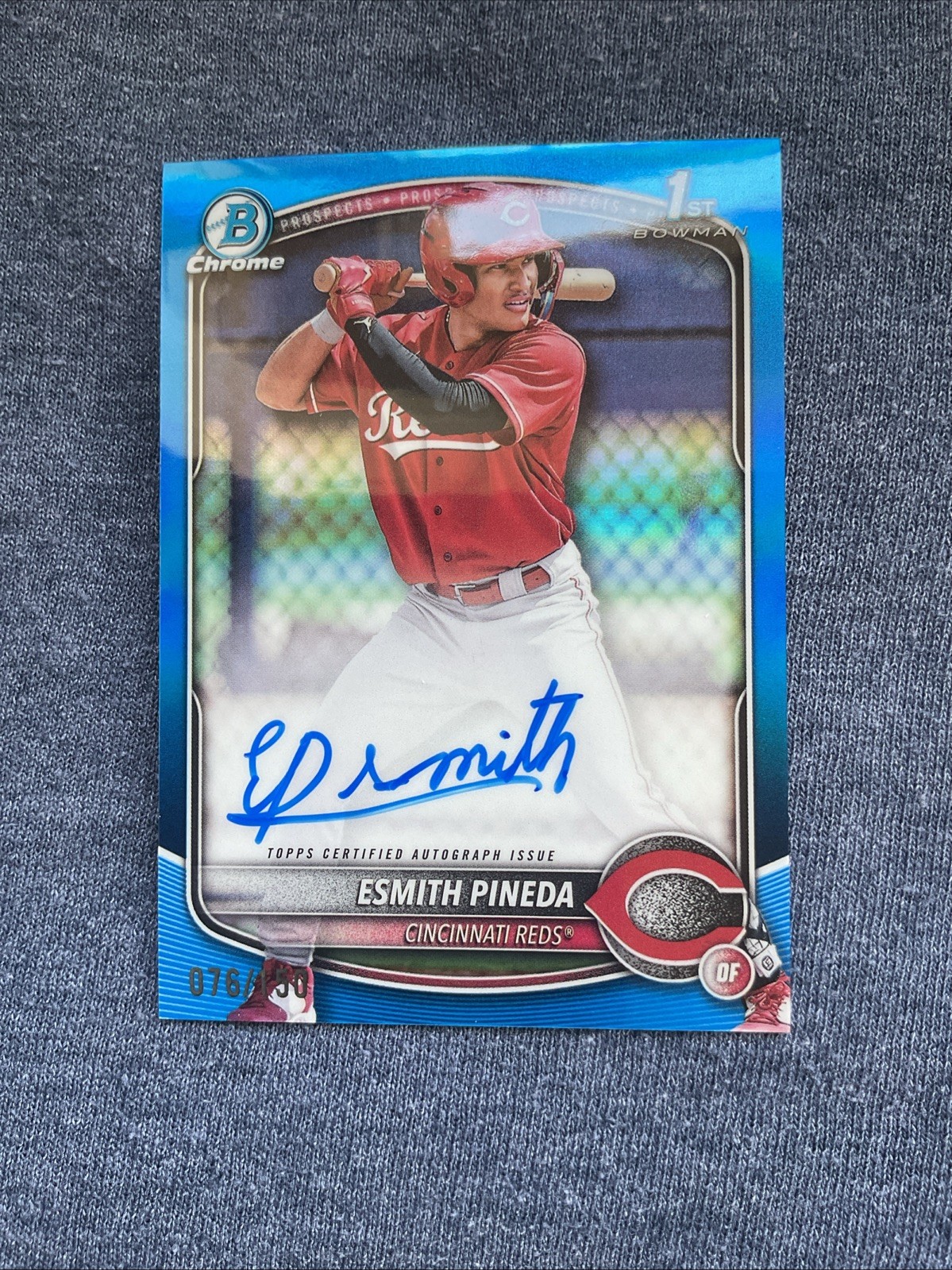 2025 Bowman - Chrome Prospect Auto  Esmith Pineda #CPA-EP Blue Refractor #/150
