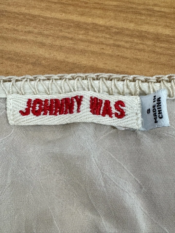 Top túnica Johnny Was color tostado bordado manga 3/4 talla S Foto 4 de 4