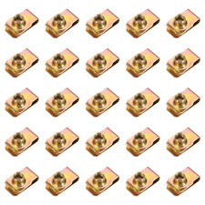 25 Pack U-Style Clip-On M8-1.25 Nut U-Type Fasteners Yellow