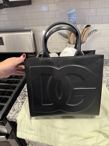 Dolce & Gabbana Calfskin DG Daily Shopper Tote in Black