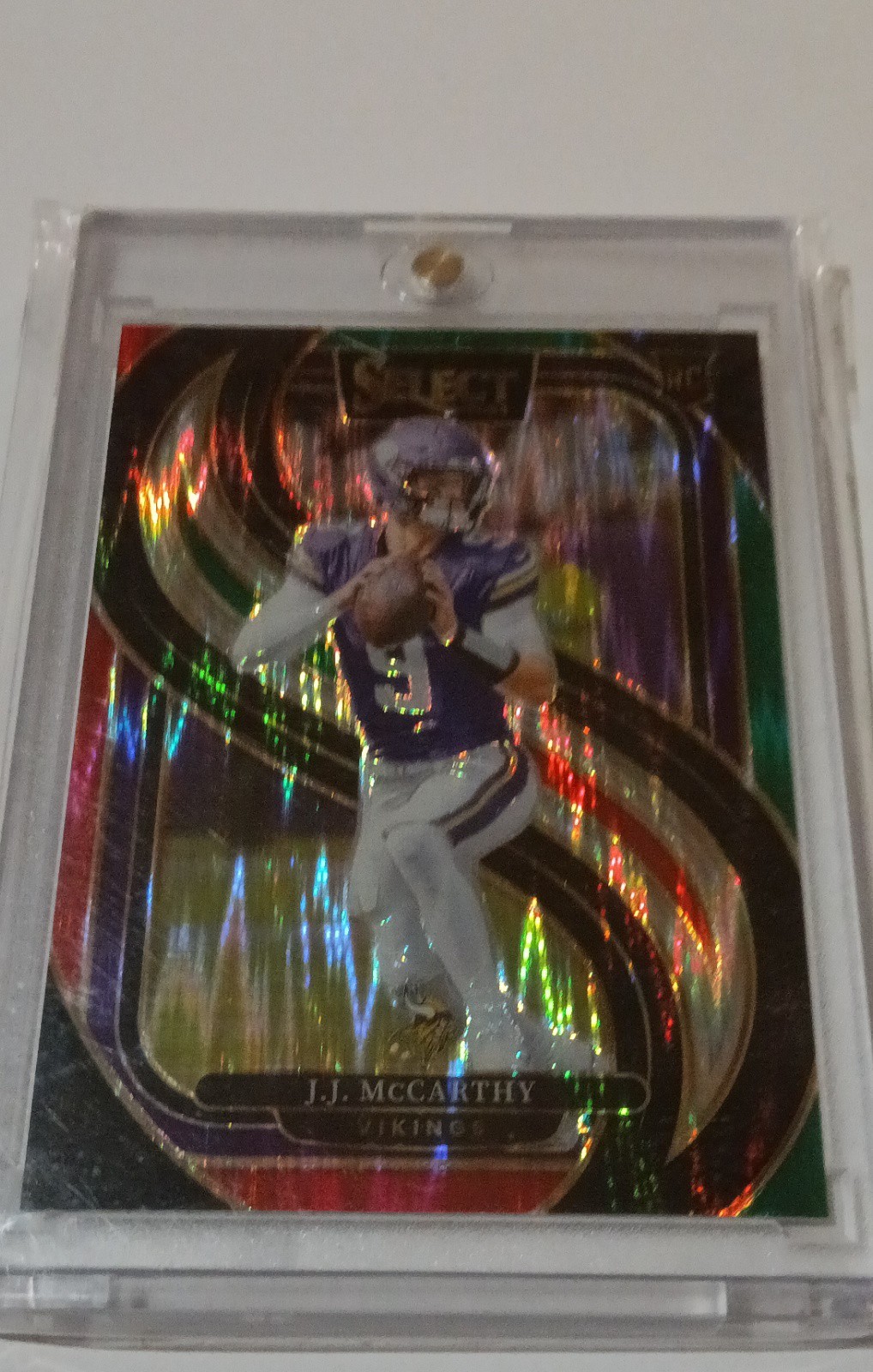 2024 Panini Select -J.J. McCarthy #134 Green & Red Shock Prizm (RC)