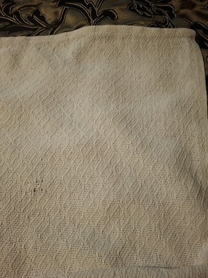 Vintage Woven Bedspread  101 X 95 White
