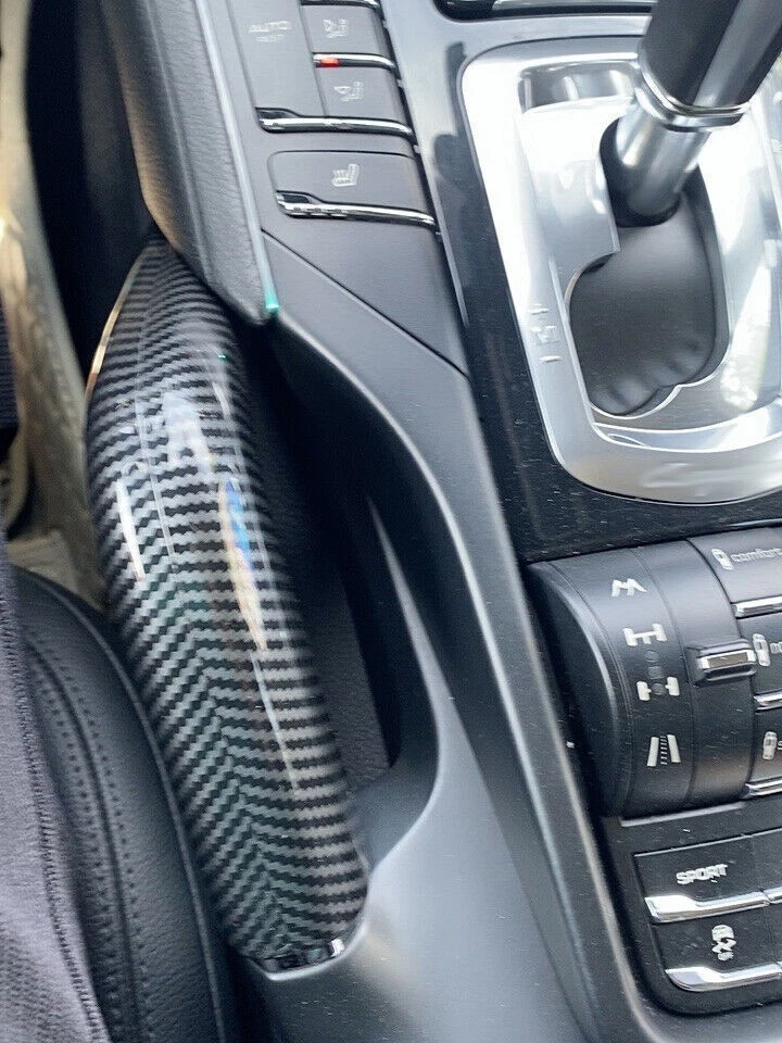 2 piezas reposabrazos consola central coche fibra de carbono para Porsche Cayenne 2011-2017 Foto 2 de 4