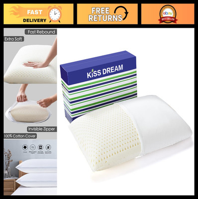 100% Natural Talalay Latex Pillow - Extra Soft Luxury for Side/Back Pain Relief,