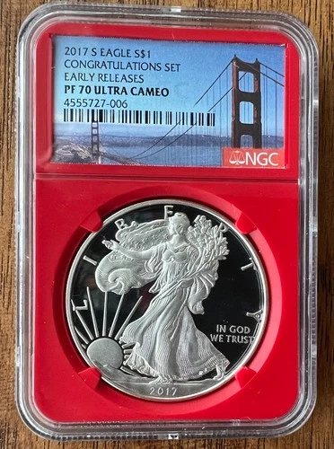 2017-S American Silver Eagle Congratulations Set - NGC PF70 Proof Ultra Cameo