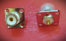 2Pcs UHF Female Jack SO-239 Bulkhead Panel Chassis Solder Cup Mount Connectors