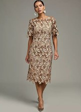 Kaleidoscope Mocha Lace Shift Dress - Size 12 - BNWOT - RRP £119