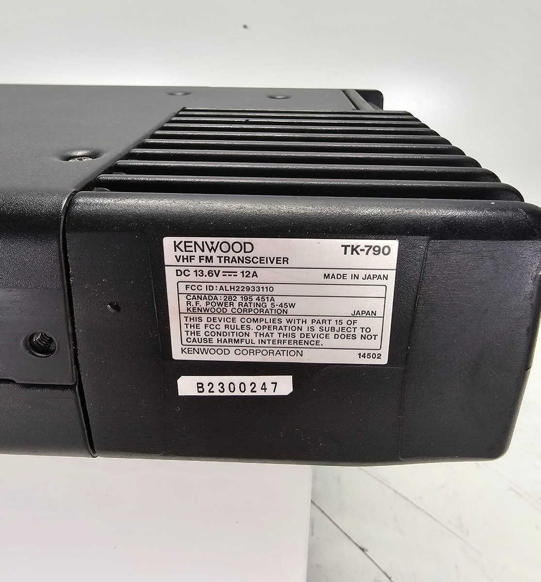 Kenwood TK790 TK-790 VHF 45 Watts 148-174 Mhz Advanced Head Dash