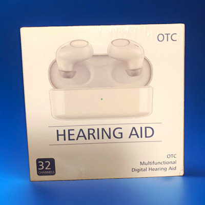 Digital Rechargeable Hearing Aid 32 Channels ITE Howling Suppression White