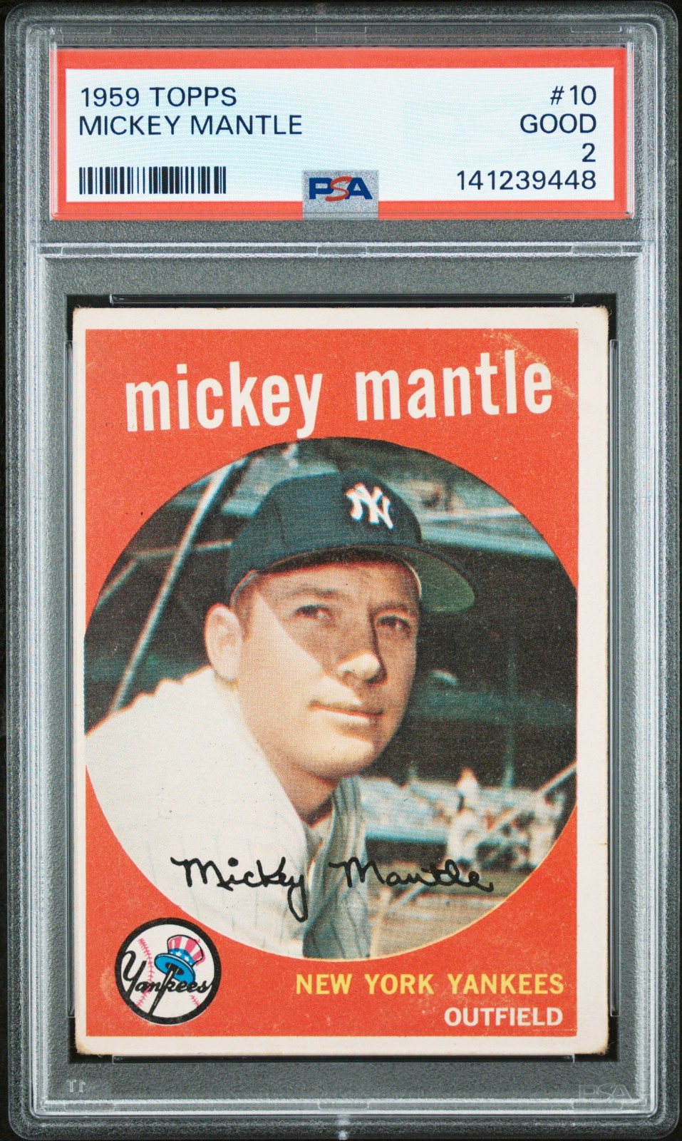 1959 Topps Mickey Mantle 10 PSA GOOD 2