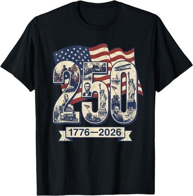 250 Years American Anniversary 250th Merch 4th July Flag UNISEX T-Shirt