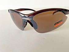 X-Loop Blk Frame Brown Lens Wrap Around Sport UV400 Sunglasses