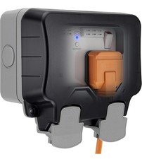 BG Electrical Outdoor Double Switched Power Socket, Weatherproof, USB, Wi-Fi