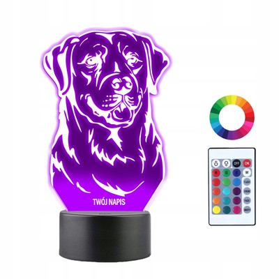 3D LED Nachtlampe Labrador, personalisierbar