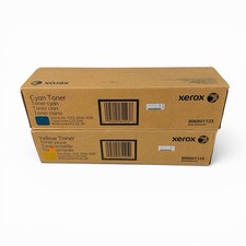Lot of 2 Genuine Xerox Cyan  Yellow Toner Cartridges 006R01123  006R01125 OEM