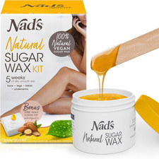 Image of Nad'S 100% Natural Sugar Wax Kit, Vegan, Hypoallergenic, No-Heat Formula Waxing
