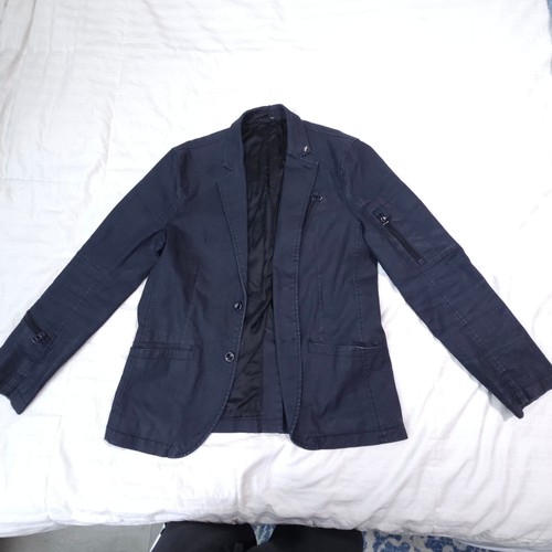 Armani Exchange, Armani Exchange A|X Blazer Mens Large Navy Washed Military Utility Jacket