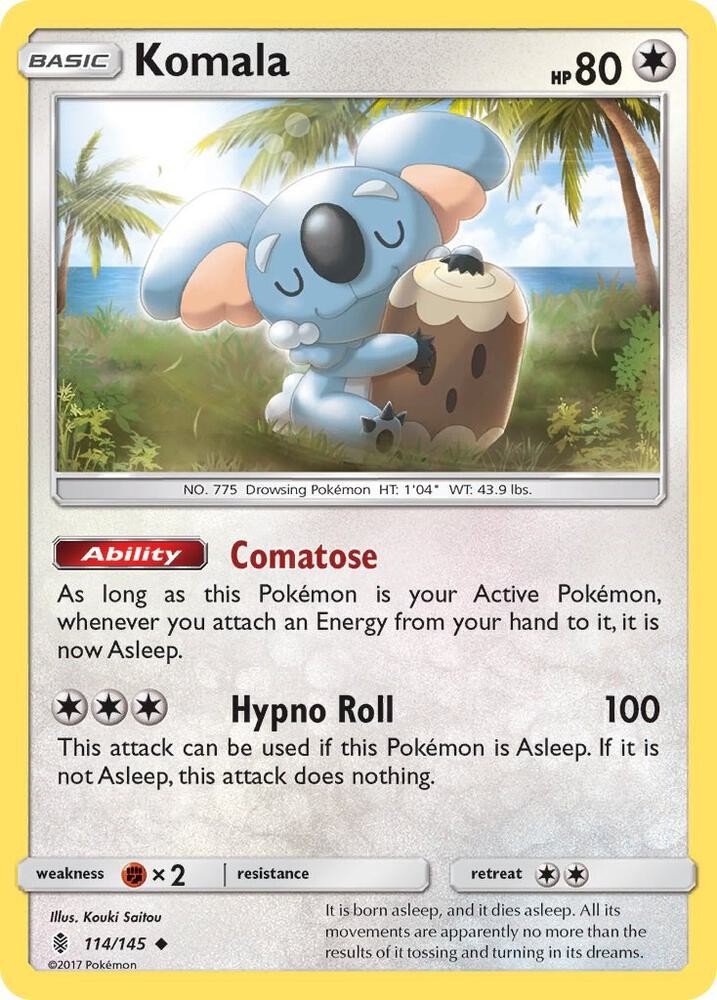 Komala 114/145 SM - Guardians Rising NM Pokémon TCG