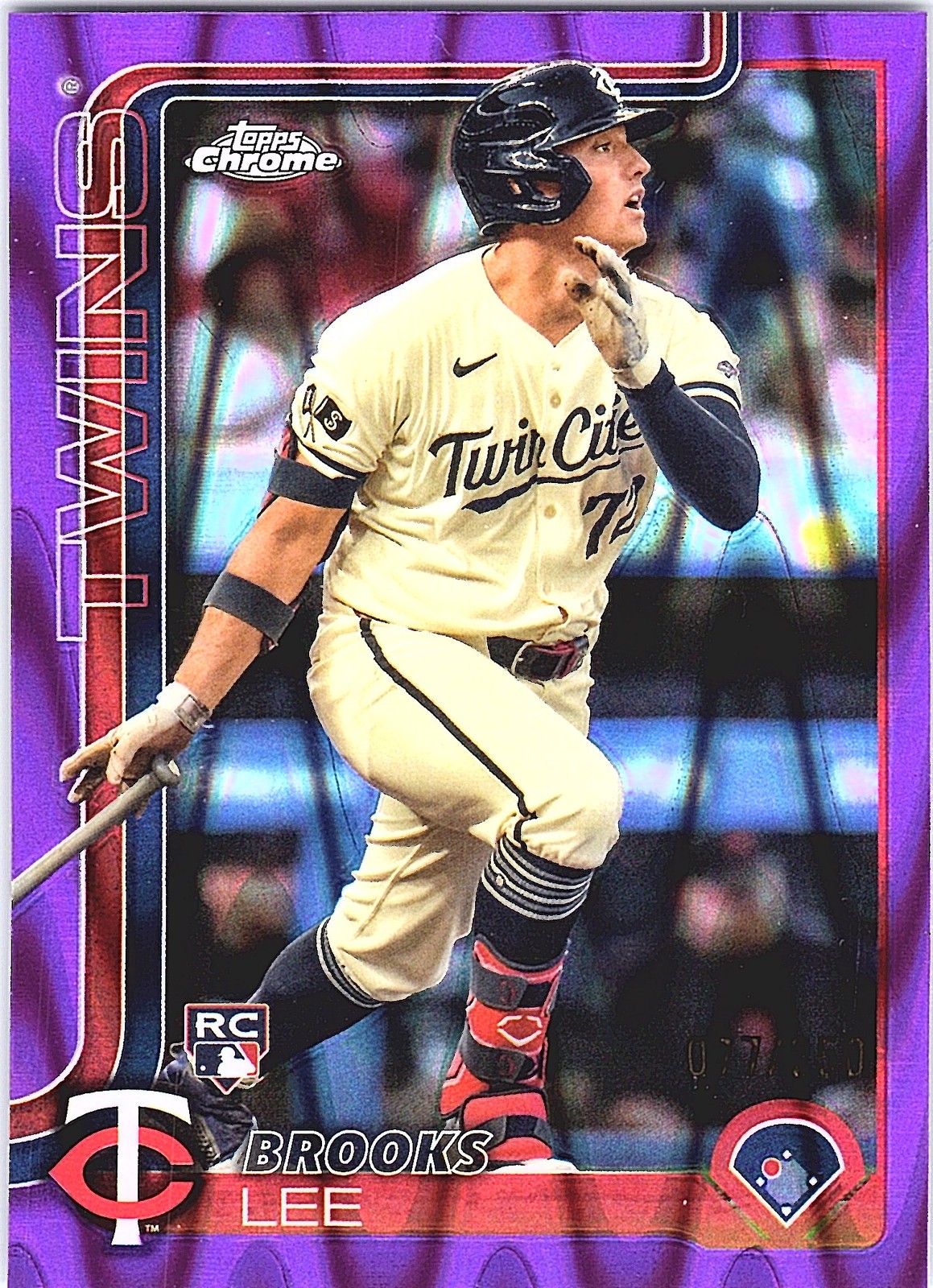 2025 Topps Chrome #234 Brooks Lee Purple RayWave Refractors #/250