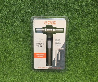 Fix It Sticks Ratcheting T-Way Wrench with Locking 1/4'' Hex Drive - TWAY-LOCK