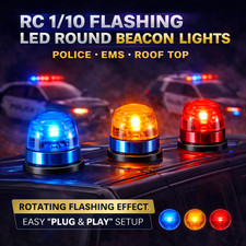 Rc 110 Flashing Led Round Beacon Light Police Ems Roof Top Large -red-