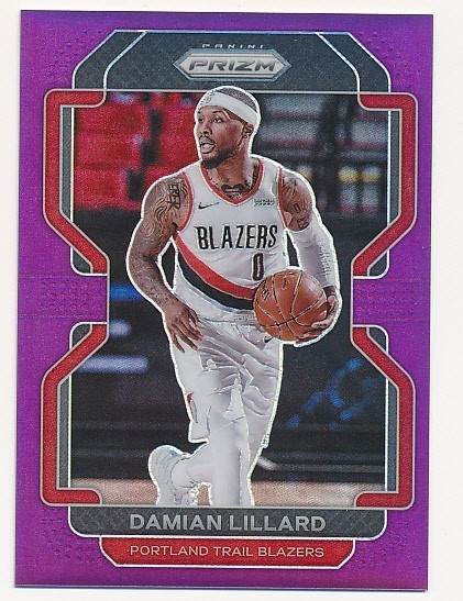 DAMIAN LILLARD 2021-22 PANINI PRIZM PURPLE #116 SP TRAIL BLAZERS #66/99 MINT