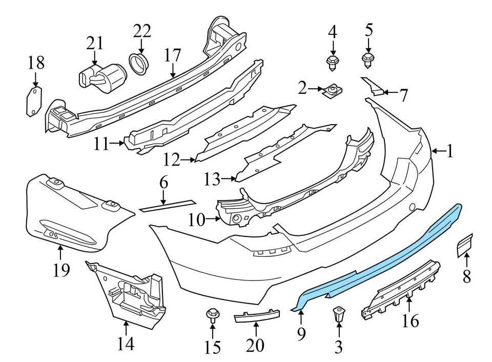 BMW 550I XDRIVE 2011-2016 4,4 L - parachoques inferior trasero embellecedor/cenefa (M) 7906248 Foto 4 de 4