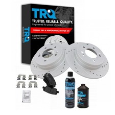 TRQ Rear Performance Brake Pad Rotor Kit, with Chemical Kit Ceramic Premium...
