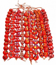 10 Strands Lamp work Glass Beads in 10 Shapes, Handmade beads for jewelry making