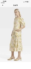 Who What Wear Women's Linen Pastel Floral Maxi Dress Size L Pockets Cottagecore