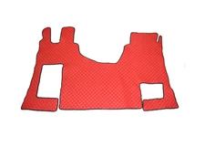 Red Eco Leather Floor Mats Covers for Mercedes Actros MP4 Manual Left Side Drive