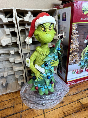 The Grinch & Tree Statue Hand Painted 20'' Figure Jim Shore Enesco New