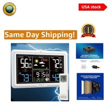 Comprehensive Wireless Weather Station with Large Display  Easy Setup - White