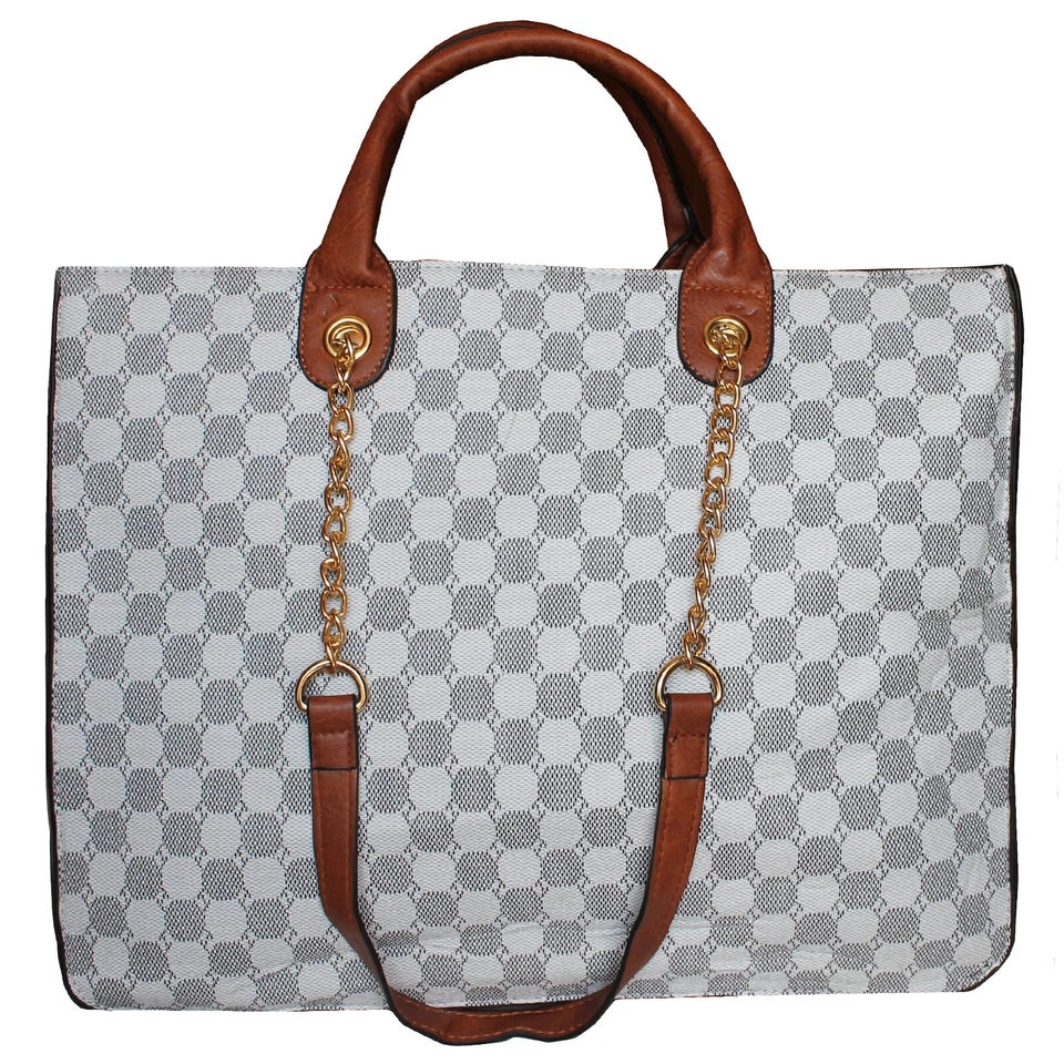 Borsa donna 2 in 1 Bauletto grande capiente tracolla catena 6281 - Immagine 2 di 4