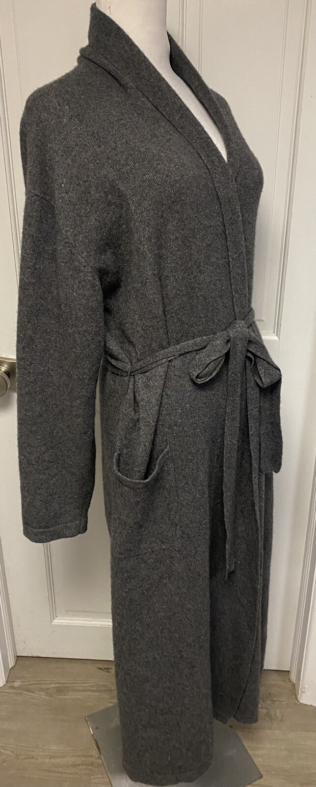 Restoration Hardware 109 Cashmere Gray Long Robe Size Medium eBay