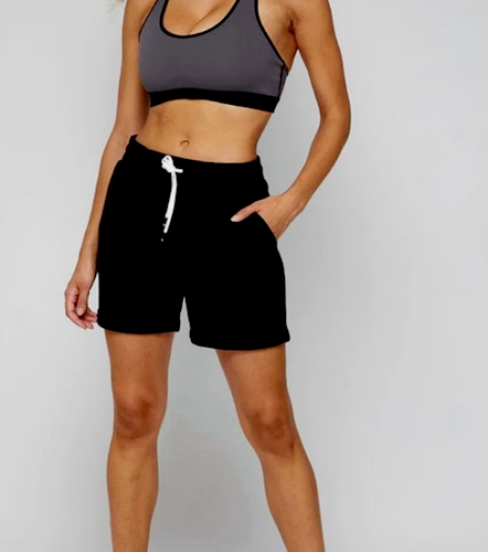 FOURLAPS Rush Shorts Women's L Black French Terry Stretch
