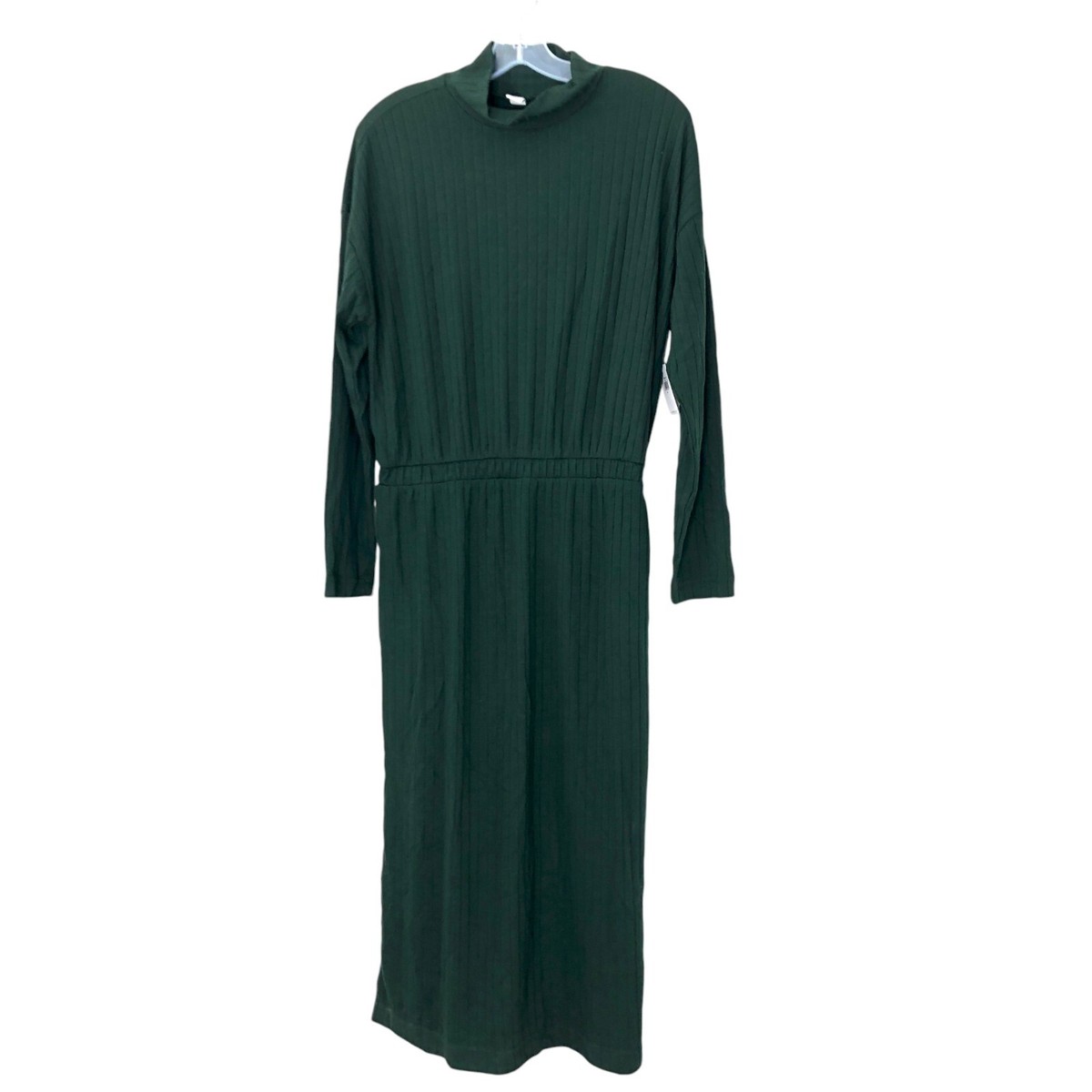 Old Navy Womens M Long Sleeve Waisted Mock Neck Ribbed Sweater Dress Dark  Green | eBay