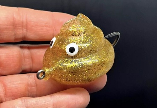 A.H.P.L. Muddy Bunny "Gold Flake" Topwater hohler weicher Kunststoffköder Kotform - Bild 2 von 16