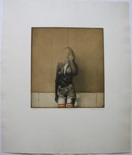Klaus Böttger (1942-1992) Ringelstrumpf IV Orig. Radierung 1973 signiert Erotik