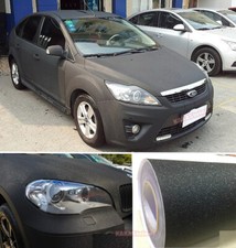 50FT Black Whole Car Wrap Matte Glitter Sparkle Vinyl Hood Roof Film Sticker BO