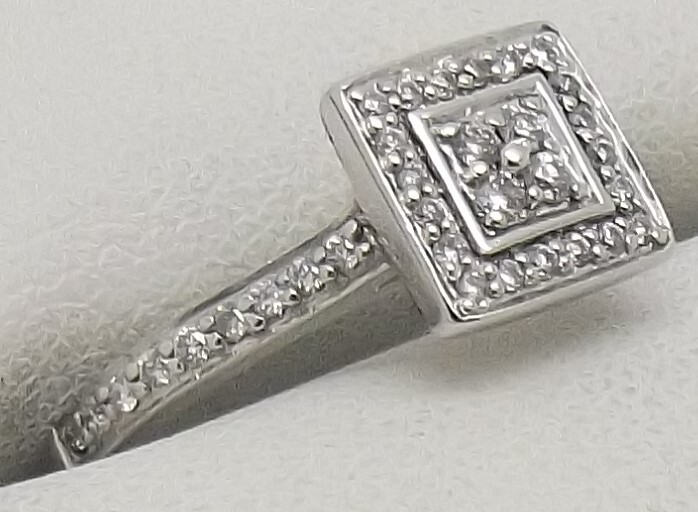 SOLID 18CT WHITE GOLD NATURAL DIAMOND DRESS/ENGAGEMENT RING SIZE K eBay