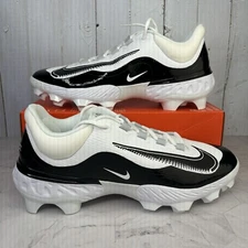 Nike Alpha Huarache Elite 4 Low MCS Sz 13 Baseball Cleats Black White FD6255-101